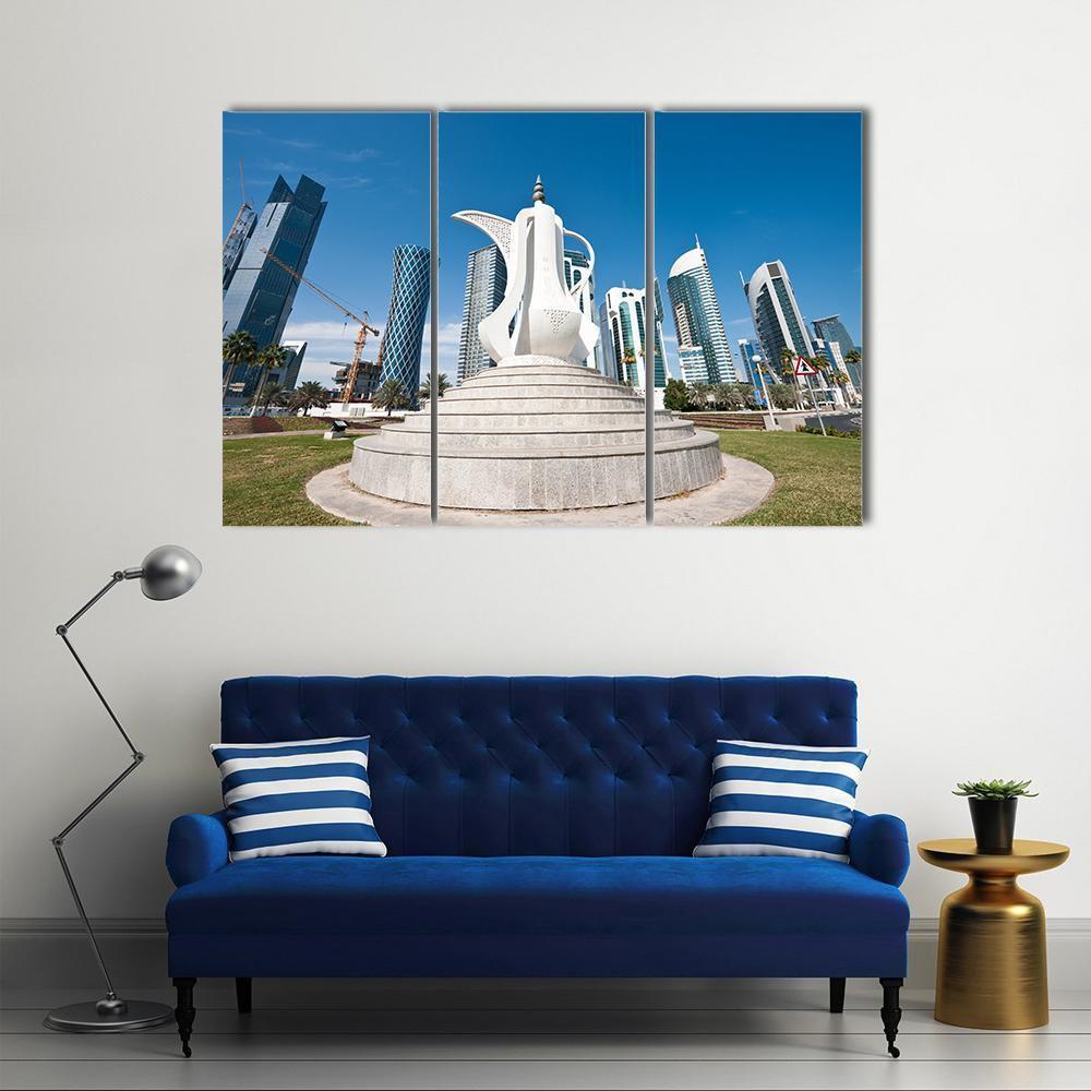 Typical Arabic Traditional Coffee Pot Canvas Wall Art-3 Horizontal-Gallery Wrap-37" x 24"-Tiaracle