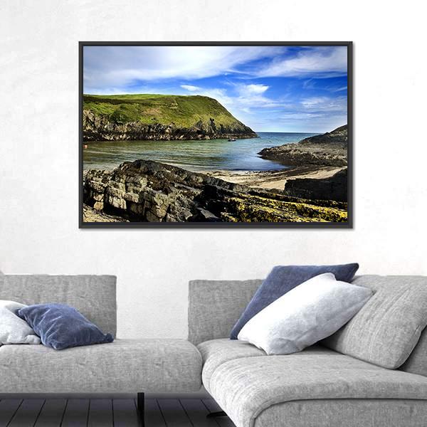 Typical Cliff Landscape At Cork In Ireland Canvas Wall Art-1 Piece-Floating Frame-24" x 16"-Tiaracle