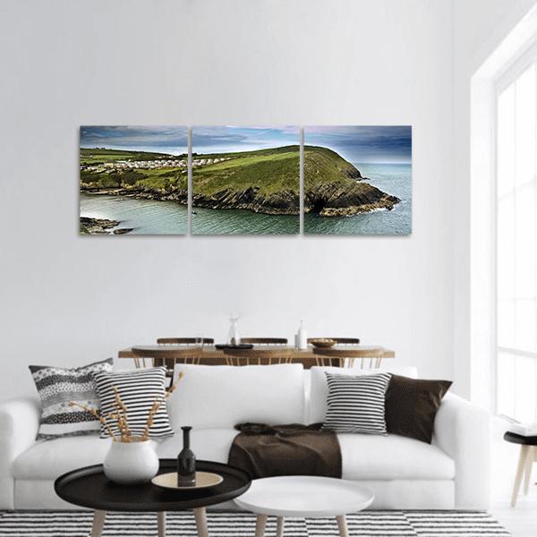 Typical Cliff Landscape At Cork In Ireland Panoramic Canvas Wall Art-3 Piece-25" x 08"-Tiaracle