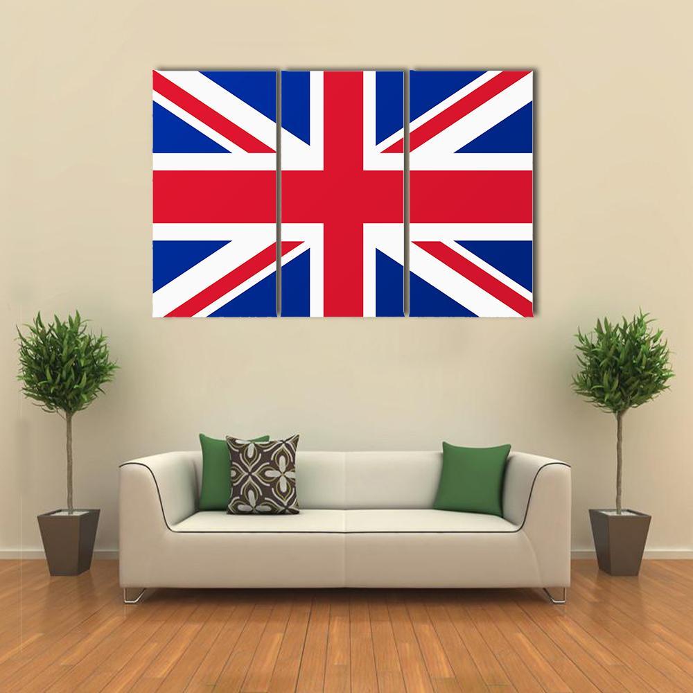 United Kingdom Flag Canvas Wall Art-3 Horizontal-Gallery Wrap-37" x 24"-Tiaracle