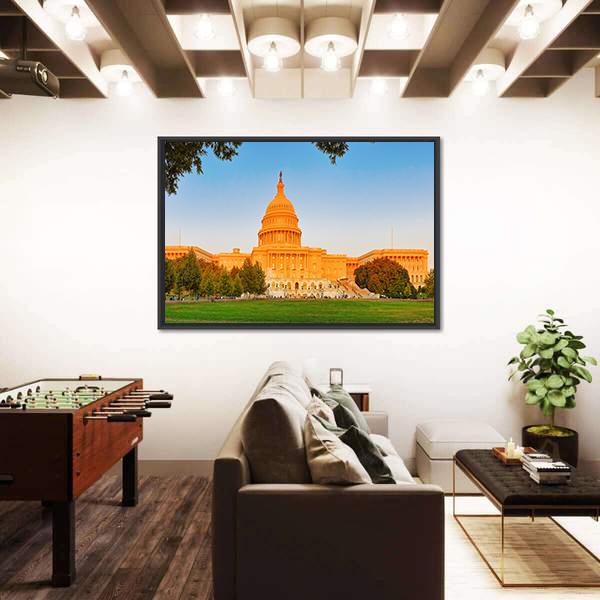 United States Capitol Building Canvas Wall Art-5 Horizontal-Gallery Wrap-22" x 12"-Tiaracle