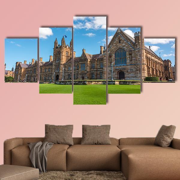 University Of Sydney Gothic Style Canvas Wall Art-5 Star-Gallery Wrap-62" x 32"-Tiaracle