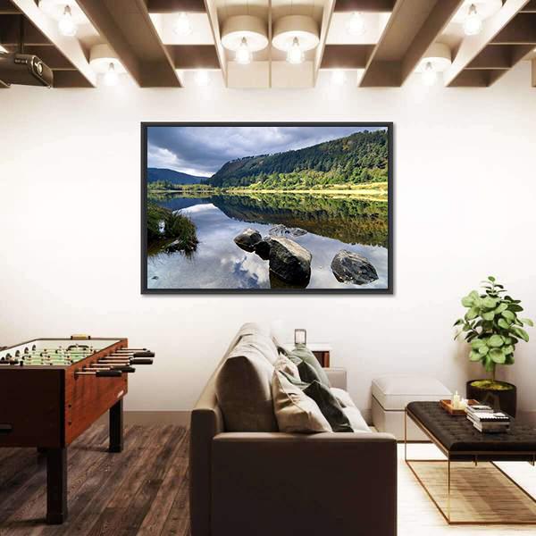 Upper Lake In Glendalough Scenic Park Canvas Wall Art-3 Horizontal-Gallery Wrap-25" x 16"-Tiaracle