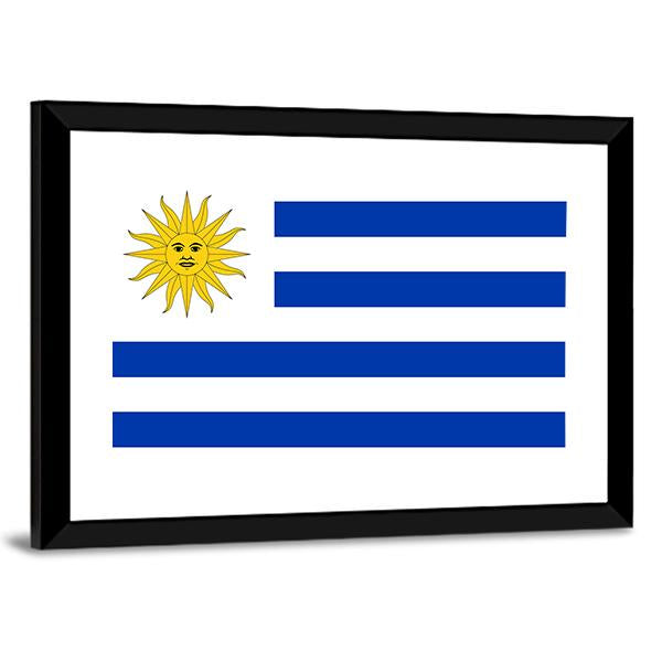 Uruguay Flag Panoramic Canvas Wall Art-1 Piece-36" x 12"-Tiaracle