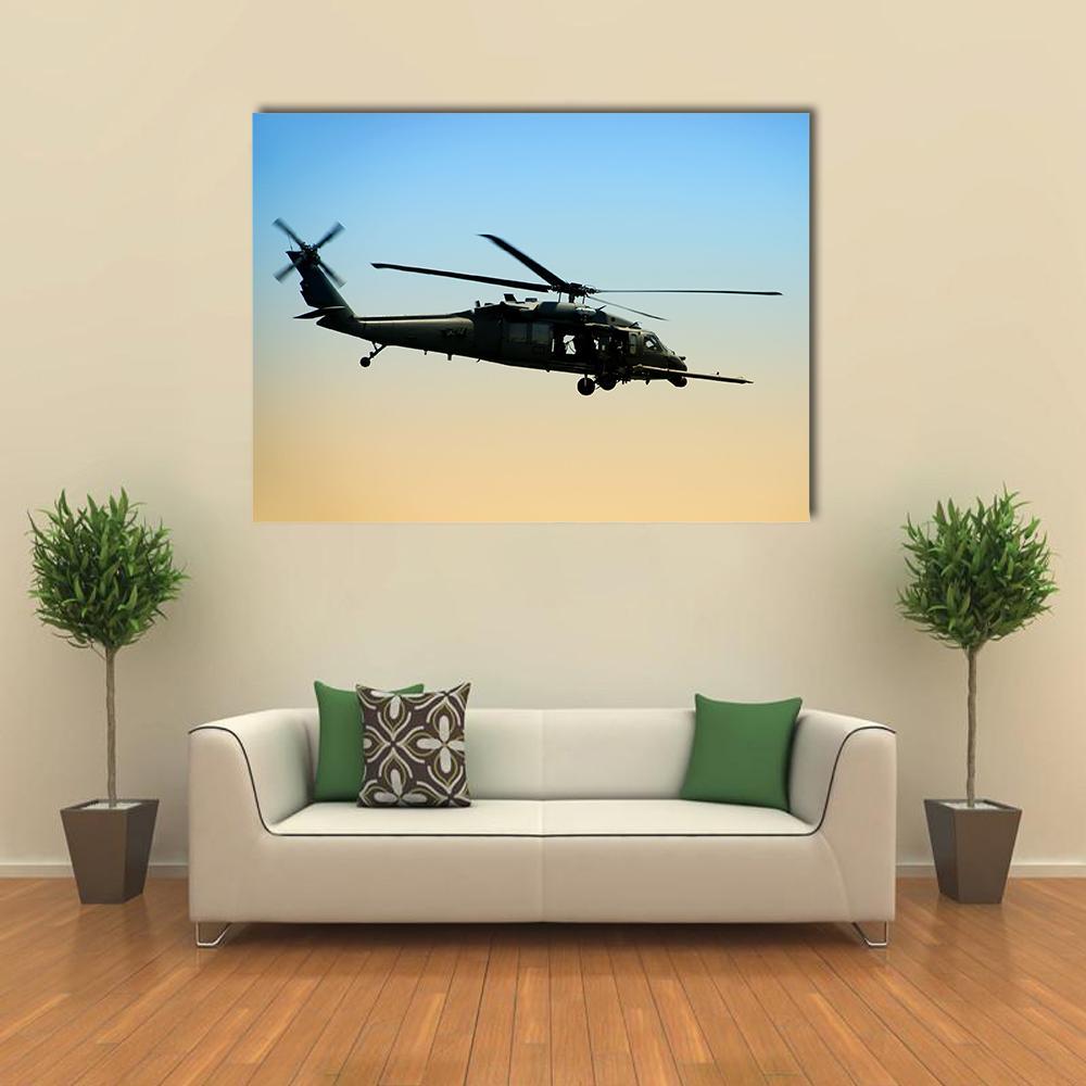 US Army Helicopter Canvas Wall Art-1 Piece-Gallery Wrap-36" x 24"-Tiaracle