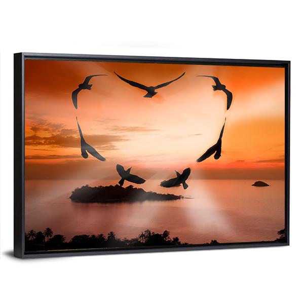 Valentine Bird Canvas Wall Art-5 Horizontal-Gallery Wrap-22" x 12"-Tiaracle