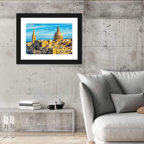 Valletta Malta View Canvas Wall Art-3 Horizontal-Gallery Wrap-25" x 16"-Tiaracle