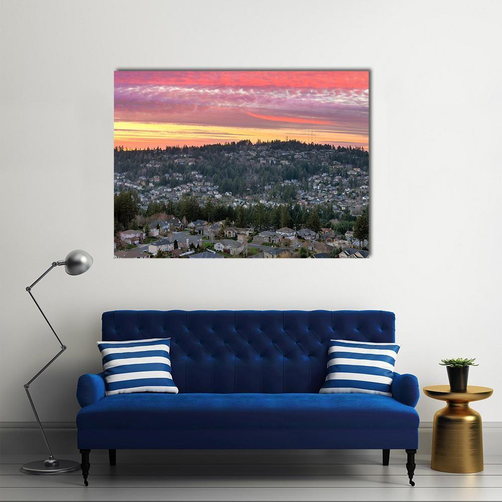 Valley In Oregon Canvas Wall Art-1 Piece-Gallery Wrap-48" x 32"-Tiaracle