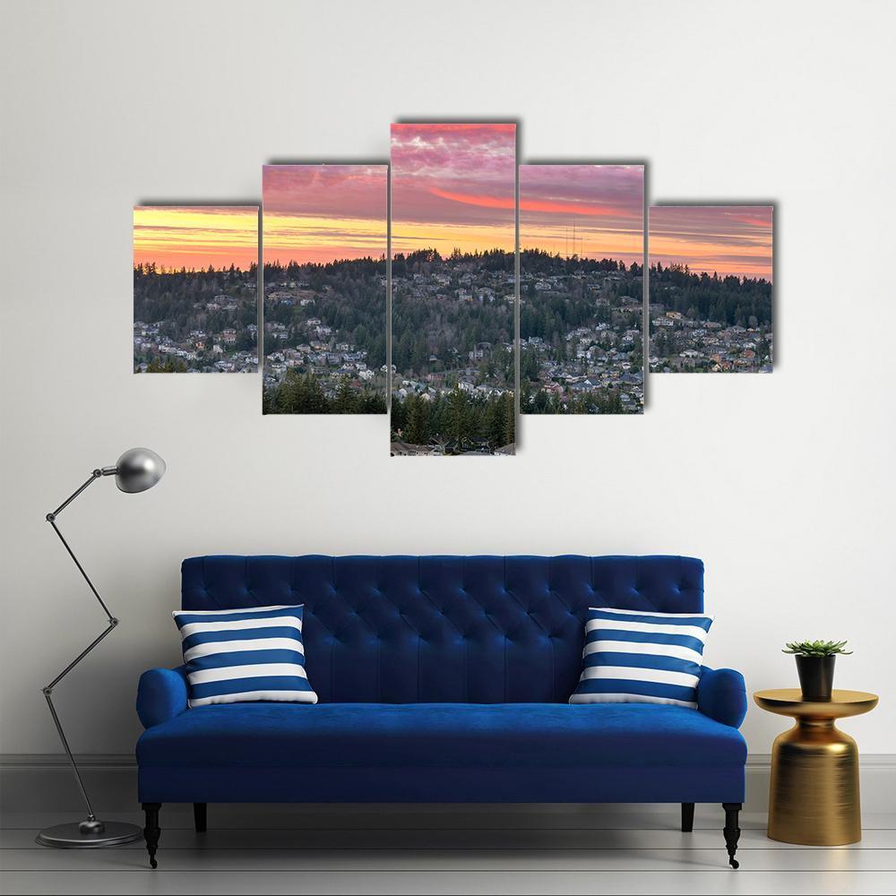 Valley In Oregon Canvas Wall Art-5 Star-Gallery Wrap-62" x 32"-Tiaracle