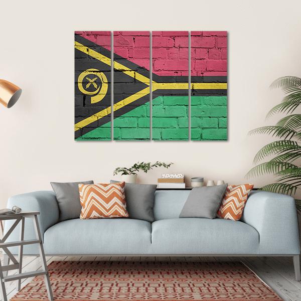 Vanuatu Flag Canvas Wall Art-4 Horizontal-Gallery Wrap-34" x 24"-Tiaracle