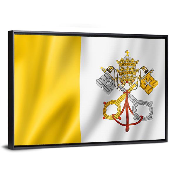 Vatican City Flag Canvas Wall Art-3 Horizontal-Gallery Wrap-25" x 16"-Tiaracle
