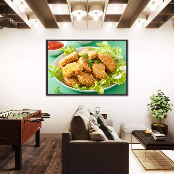 Vegan Soy Nuggets Canvas Wall Art-3 Horizontal-Gallery Wrap-25" x 16"-Tiaracle