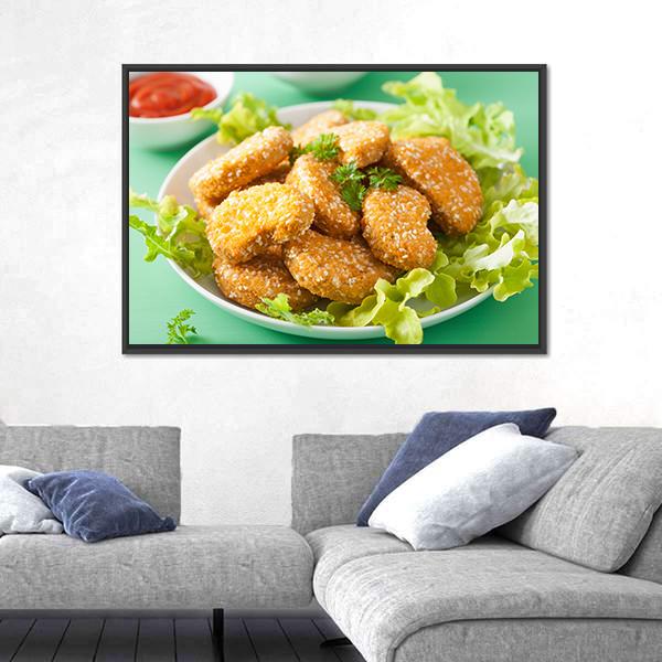 Vegan Soy Nuggets Canvas Wall Art-3 Horizontal-Gallery Wrap-25" x 16"-Tiaracle