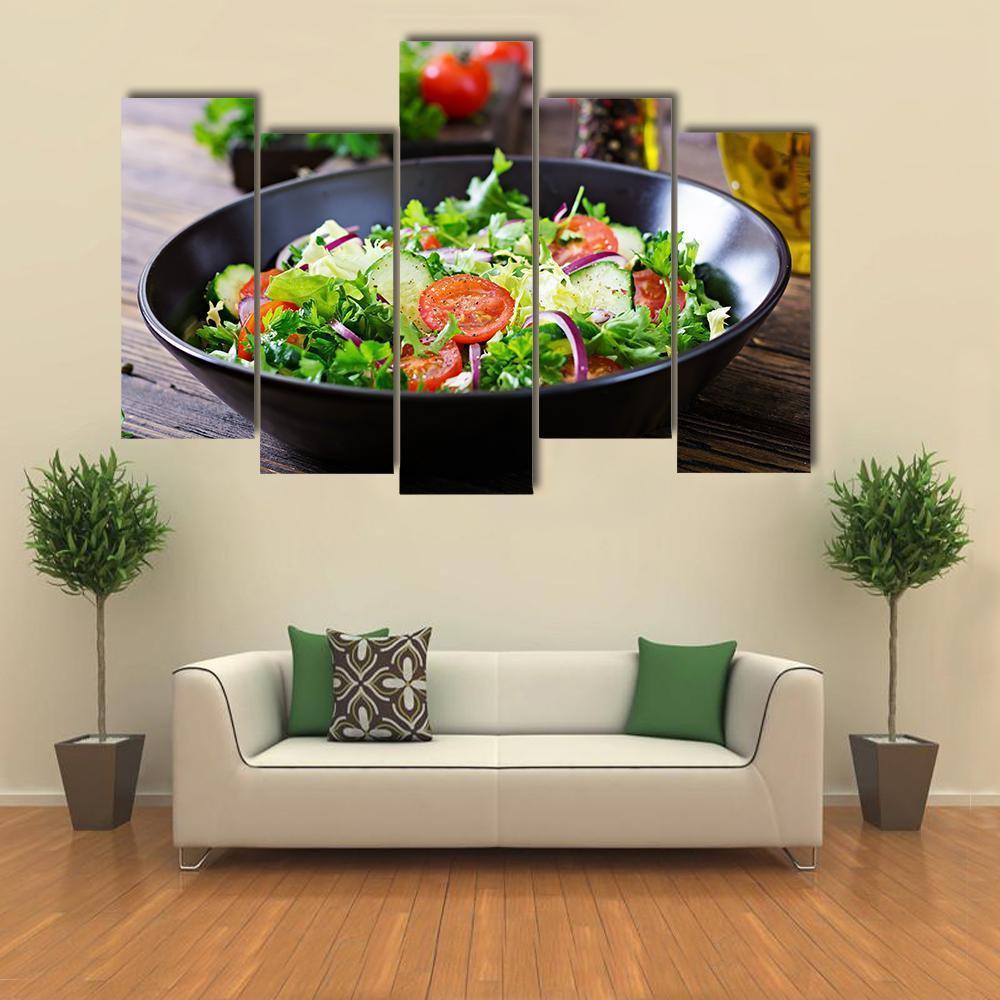 Vegan Vegetable Food Canvas Wall Art-5 Pop-Gallery Wrap-47" x 32"-Tiaracle