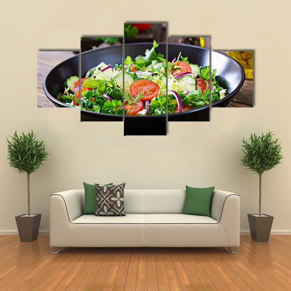 Vegan Vegetable Food Canvas Wall Art-5 Star-Gallery Wrap-62" x 32"-Tiaracle