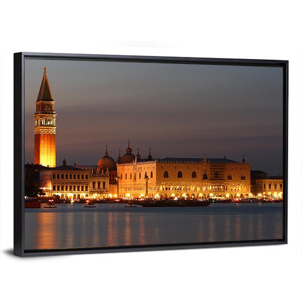 Venice At Sunset Canvas Wall Art-5 Horizontal-Gallery Wrap-22" x 12"-Tiaracle