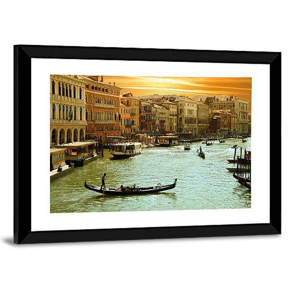 Venice Grand Canal Canvas Wall Art-5 Horizontal-Gallery Wrap-22" x 12"-Tiaracle