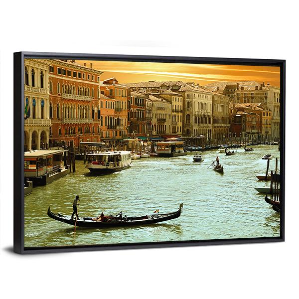 Venice Grand Canal Canvas Wall Art-5 Horizontal-Gallery Wrap-22" x 12"-Tiaracle