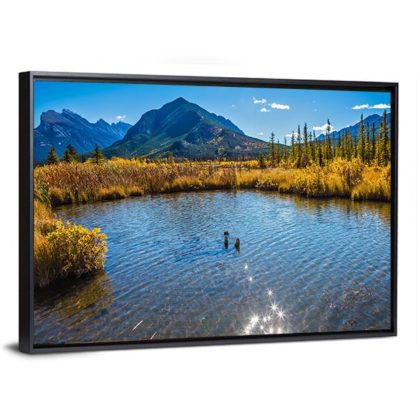 Vermilion Lake Canada Canvas Wall Art-3 Horizontal-Gallery Wrap-25" x 16"-Tiaracle
