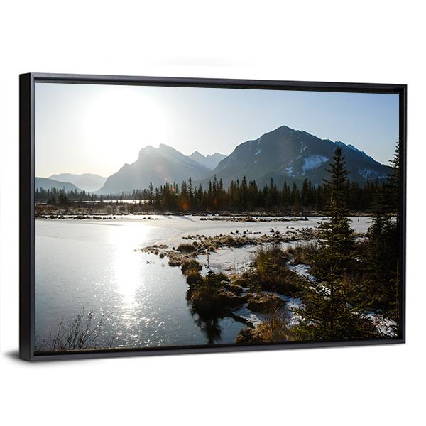 Vermilion Lake Canvas Wall Art-3 Horizontal-Gallery Wrap-25" x 16"-Tiaracle