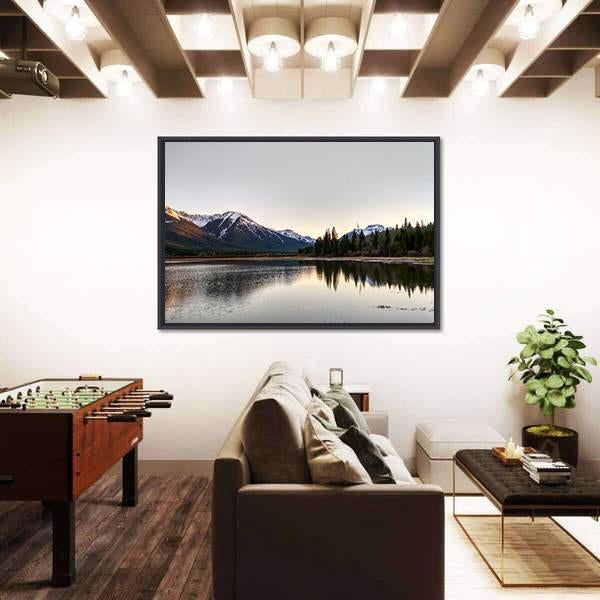 Vermillion Lake At Sunset Canvas Wall Art-3 Horizontal-Gallery Wrap-25" x 16"-Tiaracle