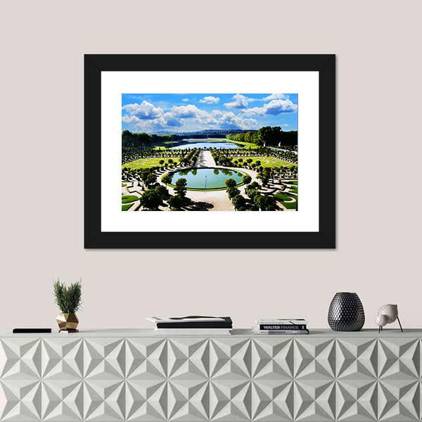 Versailles Royal Garden In Paris Canvas Wall Art-1 Piece-Framed Print-20" x 16"-Tiaracle