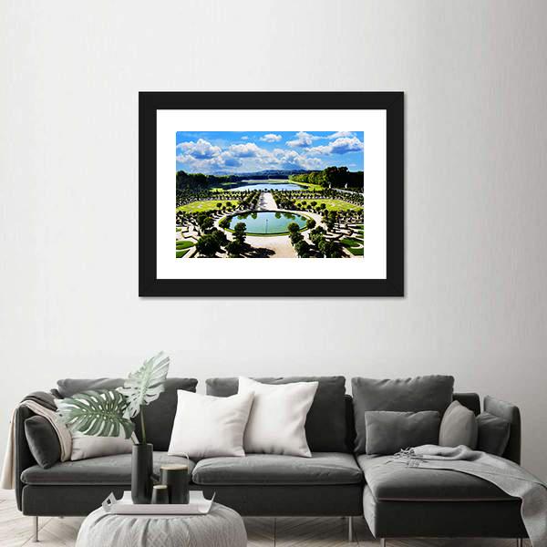 Versailles Royal Garden In Paris Canvas Wall Art-5 Horizontal-Gallery Wrap-22" x 12"-Tiaracle