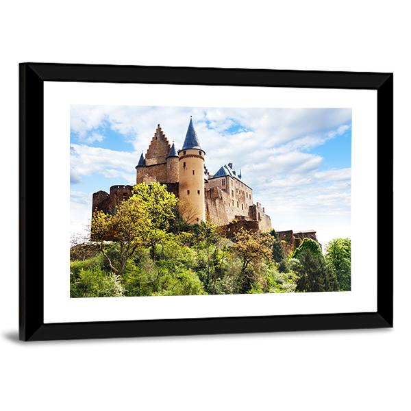 Vianden Castle Fortifications Canvas Wall Art-5 Horizontal-Gallery Wrap-22" x 12"-Tiaracle