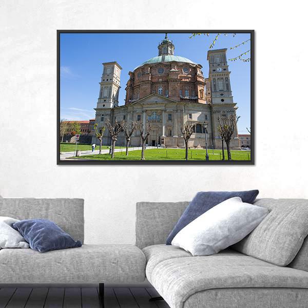 Vicoforte Sanctuary Church In Italy Canvas Wall Art-3 Horizontal-Gallery Wrap-25" x 16"-Tiaracle