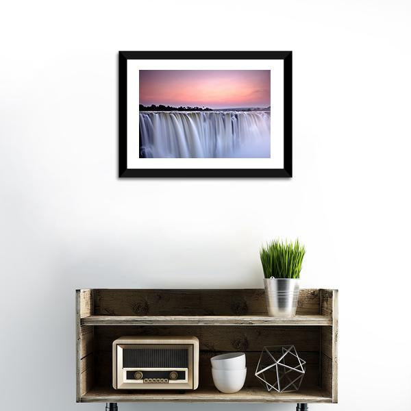 Victoria Falls Canvas Wall Art-1 Piece-Framed Print-20" x 16"-Tiaracle