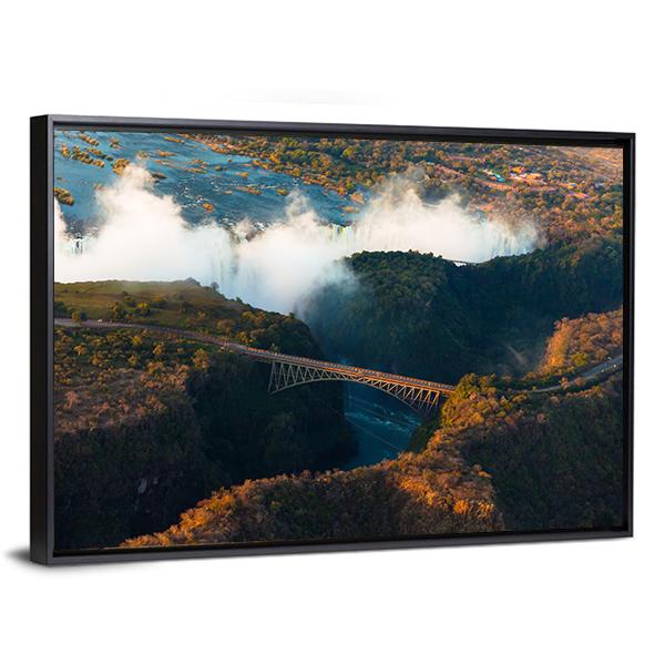 Victoria Falls From The Air Canvas Wall Art-3 Horizontal-Gallery Wrap-25" x 16"-Tiaracle
