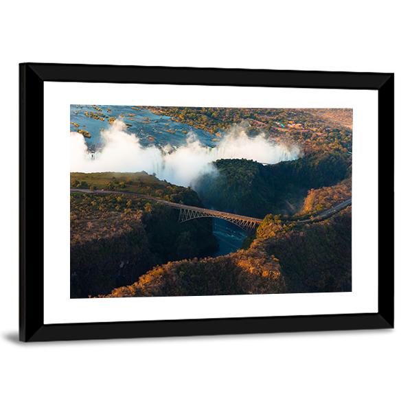 Victoria Falls From The Air Canvas Wall Art-3 Horizontal-Gallery Wrap-25" x 16"-Tiaracle