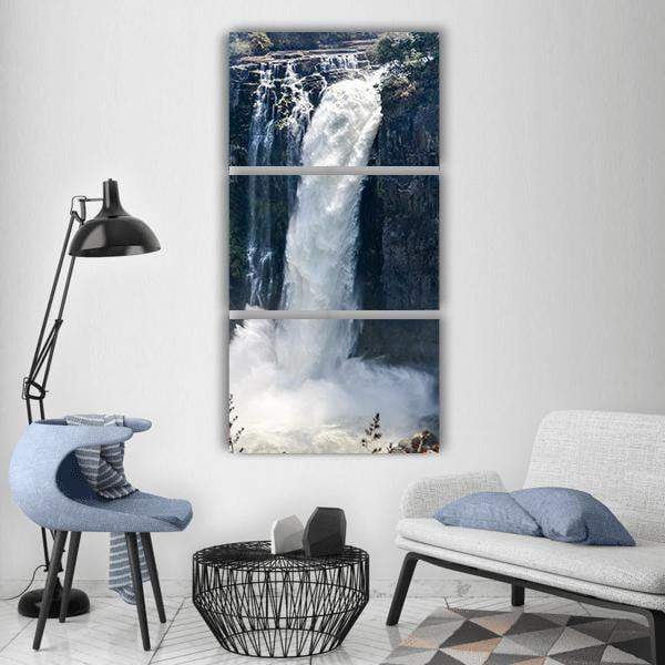 Victoria Waterfall In Zambia Vertical Canvas Wall Art-3 Vertical-Gallery Wrap-12" x 25"-Tiaracle