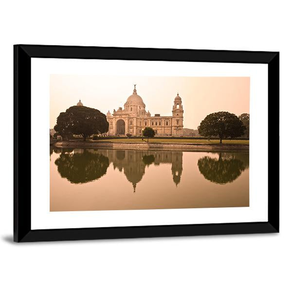 Victorial Memorial Kolkata Canvas Wall Art-5 Horizontal-Gallery Wrap-22" x 12"-Tiaracle