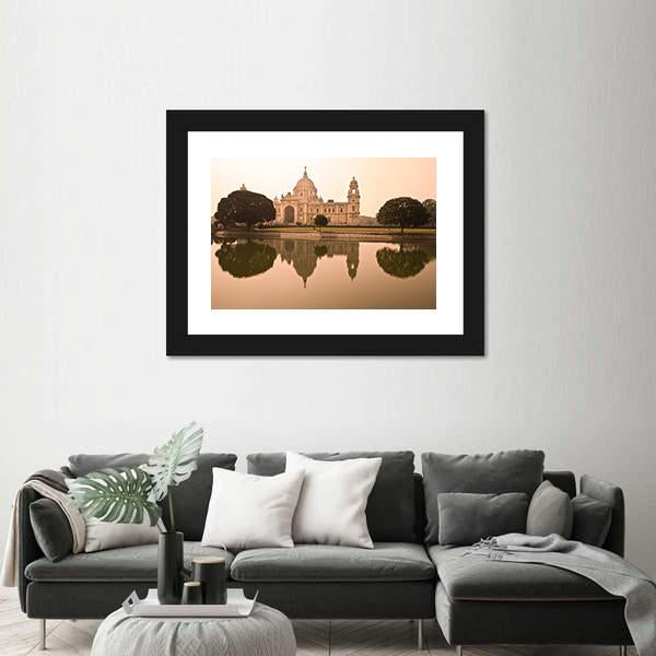 Victorial Memorial Kolkata Canvas Wall Art-5 Horizontal-Gallery Wrap-22" x 12"-Tiaracle