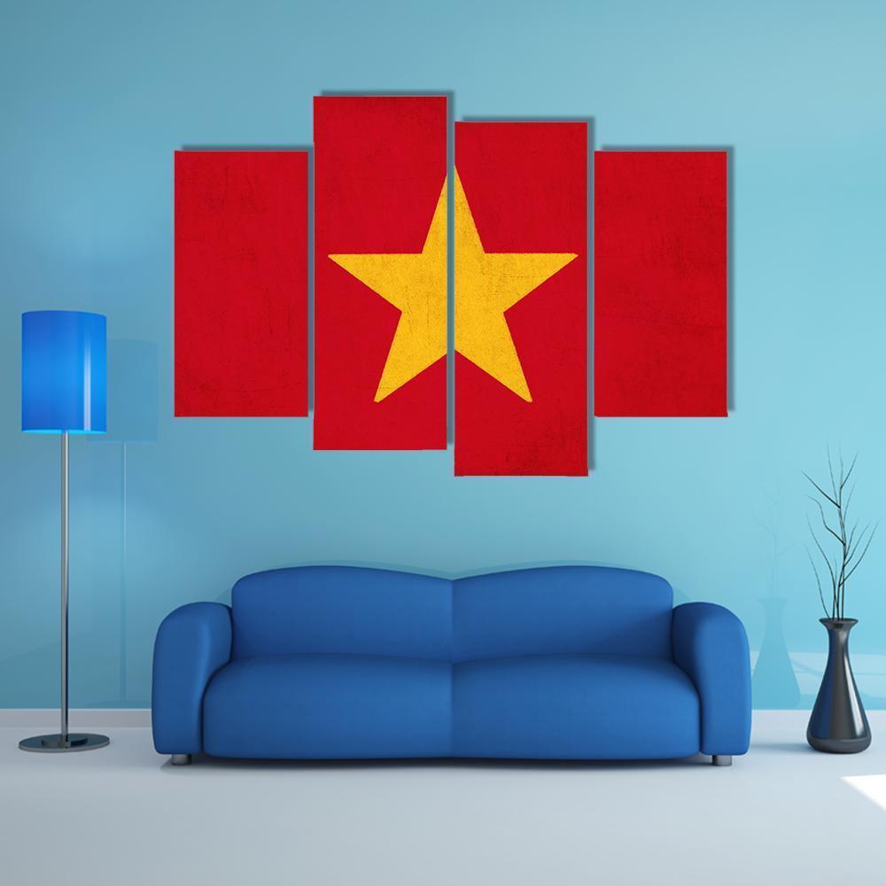 Vietnam Flag Canvas Wall Art-4 Pop-Gallery Wrap-50" x 32"-Tiaracle