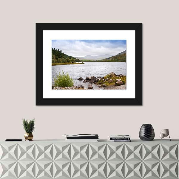 View Along Llyyn Mymbyr Canvas Wall Art-1 Piece-Framed Print-20" x 16"-Tiaracle