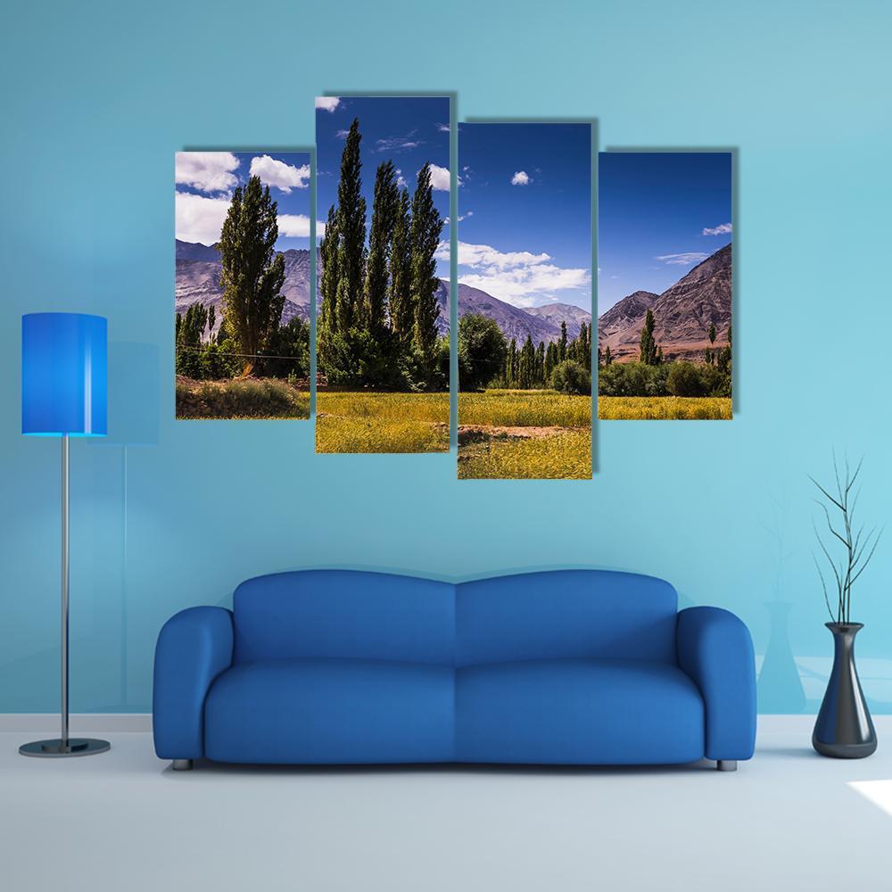 View Along The Road In Leh Ladakh Canvas Wall Art-4 Pop-Gallery Wrap-50" x 32"-Tiaracle