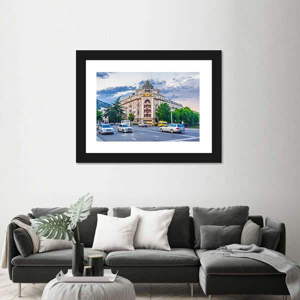 View From Baratashvili Bridge Canvas Wall Art-1 Piece-Framed Print-20" x 16"-Tiaracle