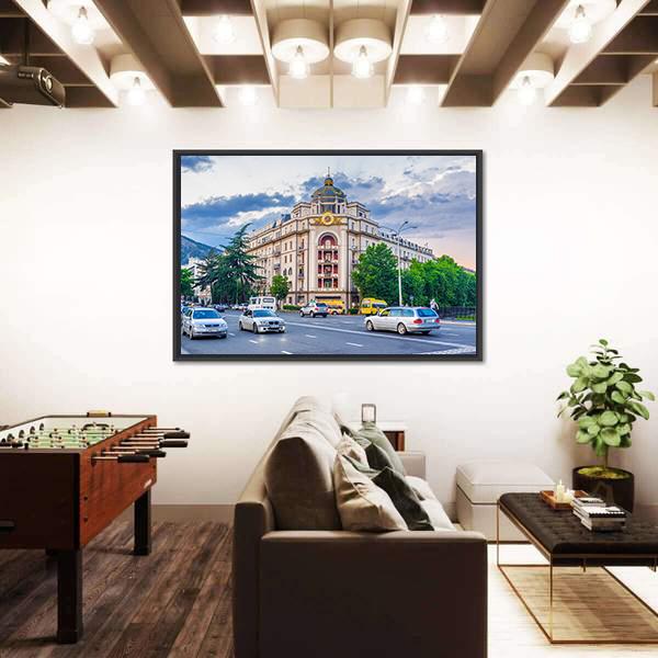 View From Baratashvili Bridge Canvas Wall Art-3 Horizontal-Gallery Wrap-25" x 16"-Tiaracle