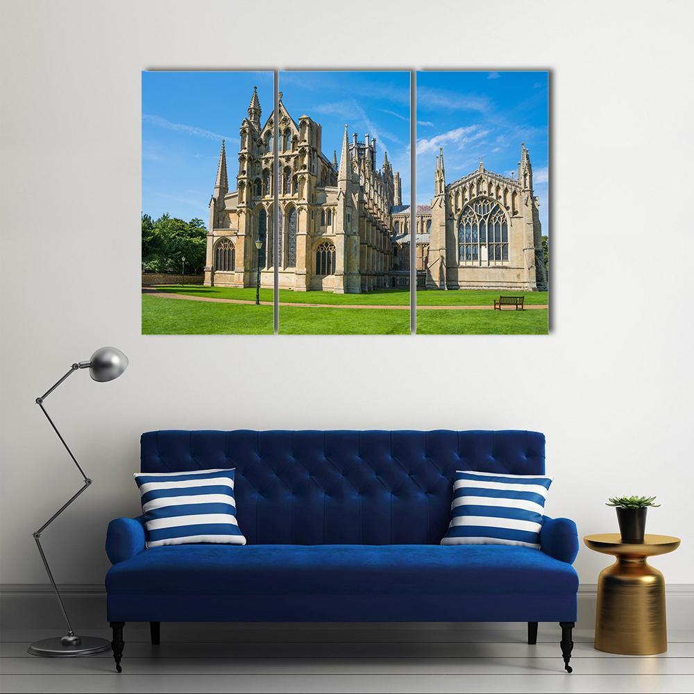 View Of A Cathedral In Ely Canvas Wall Art-3 Horizontal-Gallery Wrap-37" x 24"-Tiaracle
