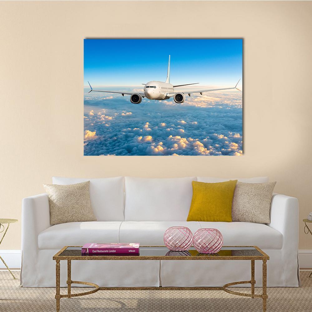 View Of Aircraft In Flight Canvas Wall Art-1 Piece-Gallery Wrap-36" x 24"-Tiaracle