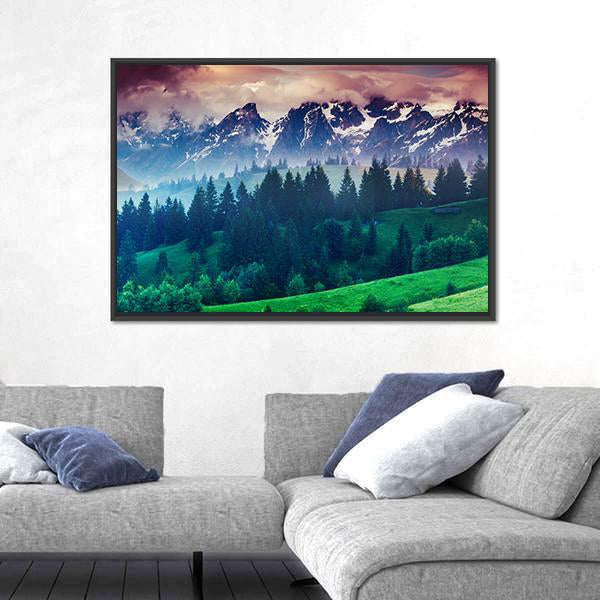 View Of Alpine Meadows Canvas Wall Art-5 Horizontal-Gallery Wrap-22" x 12"-Tiaracle