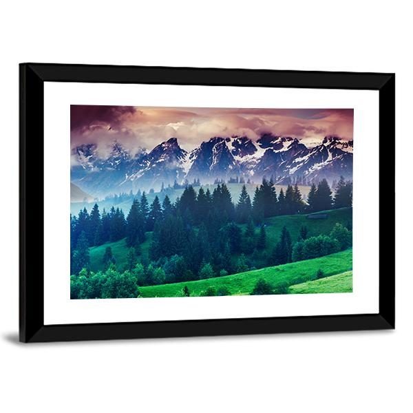 View Of Alpine Meadows Canvas Wall Art-5 Horizontal-Gallery Wrap-22" x 12"-Tiaracle