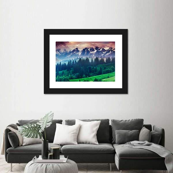 View Of Alpine Meadows Canvas Wall Art-5 Horizontal-Gallery Wrap-22" x 12"-Tiaracle