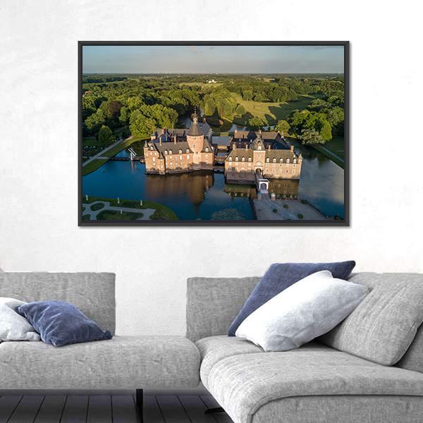 View Of Anholt Castle Canvas Wall Art-3 Horizontal-Gallery Wrap-25" x 16"-Tiaracle