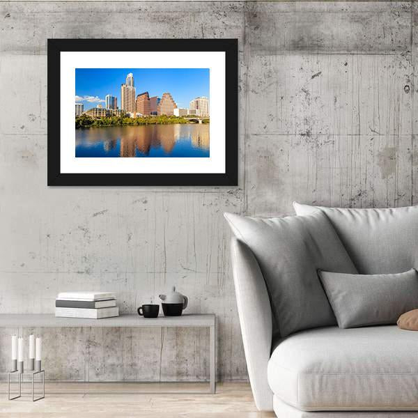 View Of Austin Texas Downtown Skyline Canvas Wall Art-3 Horizontal-Gallery Wrap-25" x 16"-Tiaracle