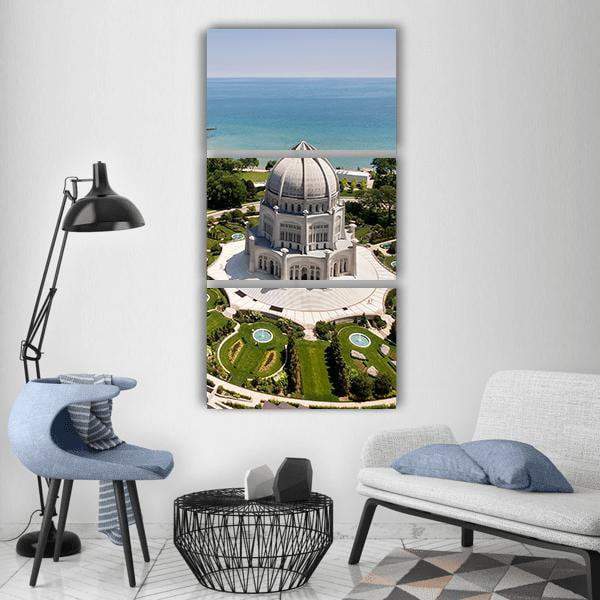 View Of Baha'i Temple Vertical Canvas Wall Art-3 Vertical-Gallery Wrap-12" x 25"-Tiaracle