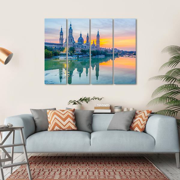 View Of Basilica De Nuestra Senora De Pila Canvas Wall Art-4 Horizontal-Gallery Wrap-34" x 24"-Tiaracle