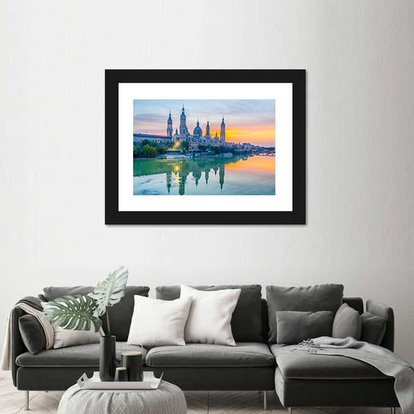 View Of Basilica De Nuestra Senora De Pila Canvas Wall Art-3 Horizontal-Gallery Wrap-25" x 16"-Tiaracle